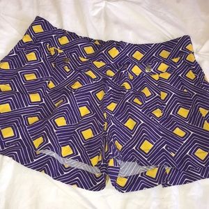 Purple and yellow comfy shorts